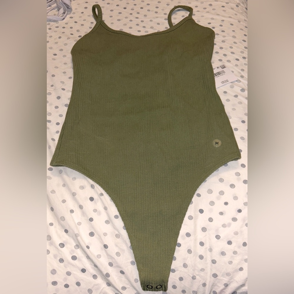 American eagle ribbed thong bodysuit with spaghetti straps.